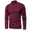 Luulla Mężczyźni Wiosna Casual Turtleneck Swetry Pulower Jesień Moda Dzianiny Zip Sweter Kurtka Kolekcja 210918