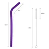 6pcs+2brush/set 23CM Candy Colors Silicone Straw Reusable Folded Bent Straight Straw Home Bar Accessory Silicone Tube B0509