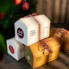 Подарочная упаковка 24sets Рождественский календарь пришествия Kraft Box House Desert Dessert Candy Set sticting Down Down Bunting for Kids