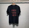 2024 Roupas Homme Baleciaga Free Your Mind Camiseta Homens Mulheres Designer Camisas High Street Print Tee Top Bb Tn