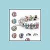 Kristall lösa pärlor smycken sier pläterade charms passande europeisk charm diy lyxiga kvinnor braceletnecklace dropp leverans 2021 kozu3