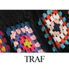 TRAF Calças de roupas femininas Handmade Crochet Sexy Hollow Out Quadrado Preto Motivo 4 Temporada Mulheres Especial 211115