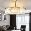 Plafond post-moderne cristal anneau lustre salon Villa Club haut de gamme hôtel luxe circulaire cristal lampe