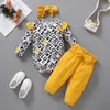 Valentijnsdag baby meisjes cothing sets lange mouwen brief print Top + broek + hoofdbanden 3 stks / set Boutiqeu kinderkleding M3308