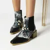 أحذية الربط 45 YMECHIC لـ Plus Size Shorty Women Shoes 2021 Autumn Winter Square Heel Party Retro Botas Drop 793