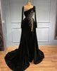 Storlek 2022 plus arabiska ASO EBI Black Mermaid Luxurious Prom Dresses Pärled Crystals Evening Formal Party Second Reception Dress ZJ722