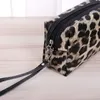 Modische Aufbewahrungstasche mit Leopardenmuster, tragbare Pinsel-Kosmetiktasche, Handtasche mit großer Kapazität, wasserdichter Waschbeutel aus PU