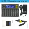 شاحن البطارية Liitokala Lii-S8 18650 Charger 8-Slot Auto-Polarity اكتشاف لعام 18650 26650 21700 14500 10440 16340 CR123AAA AAA 1.2V 3.7V بطاريات