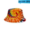 Chapeaux de seau Tie-Dye Casquettes d'été Visière unisexe Chapeau de soleil à dessus plat Mode Casquette Hip Hop en plein air Enfants Chapeau de soleil de plage Impression 3D 38 couleurs GYL132