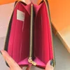 High Quality CLEMENCE Designers pu Leather Single Zipper Wallets Luxury Coin Purse Card Holder Long Clutch Wallet With Box serial 258W