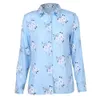 Jocoo jolee dames casual bloemen print blouse veer lange mouw knop turn down nek all-match slank shirt luipaard blusas 210619