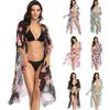 Bikini cover up vrouwen losse zonnebrandcrème 2021 zomer sluier blouse sexy strand jurk badkleding vrouw badmode coverup x0726