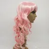 XT818 코스프레 가발 여성을위한 긴 물결 모양의 머리 패션 다채로운 합성 머리카락 22 인치 자연 100 % 열 합성 섬유