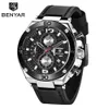 Benyar 5151 Brand Men Quartz Watch Luxury Military Sport Chronograph Busins ​​Waterproof Leather Watch Relogio Masculino299F