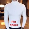 Vinterhög hals tjock varm tröja män Turtleneck varumärkeströjor Slim Fit Pullover Men Knitwear Male Double Collar 210804