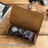 Watch Boxes Cases 1pcs Round Box Roll Display Leather Travel Case Wrist Watches Storage Pouch6798563