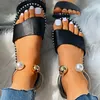 Sandali sandalias femininas usura estiva morbida scarpe da donna casual scarpe perline anello caviglia sningback piatto