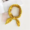 Elegant 2022 Nya Kvinnor Square Silk Head Neck Feel Satin Skinny Retro Hair Tie Band Small Fashion Square Scarf