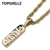 Topgrillz hip hop trendiga smycken guld färg mässing xanax piller hänge halsband charm kvinnor män med 24 "30" rep kedja