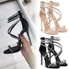 Black Cross Strap Rhinestone Sandals Women039S Summer Roman Sandal Zipper Thin Heel Waterproof Platform Open Toe Sexig Nightclub9986235