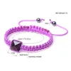 Sept Chakra Oeil de Tigre Rose Quartz Améthyste Pierre Perles Strand Bracelet Amoureux Corde Tressée Bracelet Réglable pour Femmes Hommes Bijoux