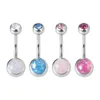 Opal Pępek Brzuch Pierścienie Piercing Ze Stali Nierdzewnej Okrągły Ombligo Bar Party Stud Barbell Dla Kobiety Sexy Body Jewelry