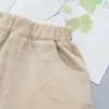 Roupa de verão conjuntos de roupas coreanas camisa bonito dos desenhos animados + shorts + laço 3 pcs meninos bebê crianças crianças roupas 210611