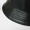 2021 Faux Leather Bucket Women Reversible Pu And Cotton Soild Sun Fashion Bob Panama Autumn Waterproof Fisherman Hat