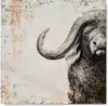 ハイランド牛の手描きのキャンバスの壁アート絵画素敵な野生動物油絵の絵画はリビングルームの寝室のために無効になっていない