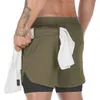 Running Shorts 2022 Camo Men 2 i 1 dubbeldäck Snabbtork Gym Sport Fitness Jogging Workout Sports Short Pan