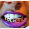 Dents en or 18 carats Accolades Punk Hip Hop Diamant multicolore Dents inférieures personnalisées Grillz Bouche dentaire Fang Grills Tooth Ca qylBSE queen66219v