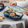 Portable Lunch Box For Kids Plastic Food Storage Container Microwave Bento Box With Soup Bowl Camping Picnic Kitchen Food Taper 211108