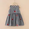 # Cute Baby Girls Princess Dress Girls Summer Baby Strawberry Print Plaid Dress Summer Panty Suit Q0716