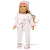 Schlafanzug für 18-Zoll-Puppen, Nachtwäsche, einteiliger Stoff mit Hut, Einhorn, Pferd, Strauß, Flamingo, für 18-Zoll-American Girl Doll2734959