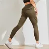 Chrloisir Femme Fitness Leggings Poche Taille Haute Booty Pantalon de levage sans couture Push Up Work Out 211204