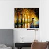 Decoratieve moderne landschap olieverf park muur kunst foto's op canvas voor kantoor, koffiebar, home decor, handgeschilderd, palet mes kunstwerk