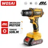 WOSAI 20V Brushless Electric Drill 50NM Cordless Screwdriver Lithium-Ion Battery Mini Electric Power Screwdriver MT-Series Tools 210719