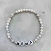 Pulseira com Nome Personalizado Pulseiras de Casal para Mulheres Homens Pedras Naturais Feitas à Mão Contas Carta Pulseira Charme Joias Presentes