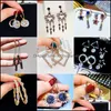 Boucles d'oreilles à breloques Bijoux 925 Sier Charms Aiguille Europe et Amérique Transfrontalier Géométrie exagérée Personnalité asymétrique Étoile Lune Internet