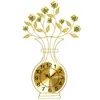 Wall Clocks European Fashion Golden Clock Modern Creative Large Vases Quartz Sitting Room Mute Blue / White Glass Diamond