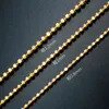 AU750 Real 18K Gul Rose Chain Neckalce för Kvinnor Kvinna 1,1mm Snidad Bead Gold Choker Halsband Present