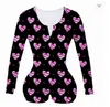 2021 Women Rompers Designers Printed Long Sleeve Jumpsuit Shorts Onesies Valentine039s Day V Neck Bodysuit One Piece Overall Pa3916292