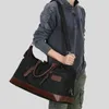 Outdoor Bags Canvas Leather Men Travel Carry On Luggage Duffel Handbags Tote Large Capasity Quality Waterproof Shoulder