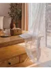 커튼 드레이프 2021 프랑스 목가적 인 레이스 미국 레트로 럭셔리 로즈 흰색 커튼 거실 식당 침실