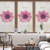 Adesivos da janela Static Cling Filme de vidro personalizado tamanho cor-de-rosa flor padrão PVC Anti-UV anti-UV à prova de água Decorativo privado removível