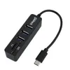 2 em 1 Conectores Type-C OTG USB 2.0 Hub Splitter Combo 3 Portas SD / TF Cartão Leitor USB-Cethernet Adaptador