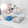 Lagringslådor kosmetisk box typ hushåll stationär skrivbord dräkt sorterar dubbel hylla plast badrum arrangör