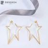 Enfashion Jewelry Geometryczne Duża Star Gold Color Kolczyki Ze Stali Nierdzewnej Długie Kolczyki Damskie Kolczyki EB171038