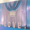 Rideau de toile de fond de mariage à paillettes, décoration de fête, avec rideaux de fond de scène de célébration d'événement Swag