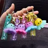 Creative Acrylic Illuminated Octopus Keychain Cute Net Red Car Key Ring Small Gift Bag Pendant G1019